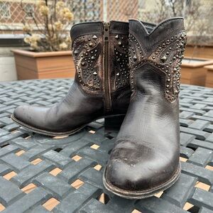 SOLD- Frye Brown Leather Ankle Booties